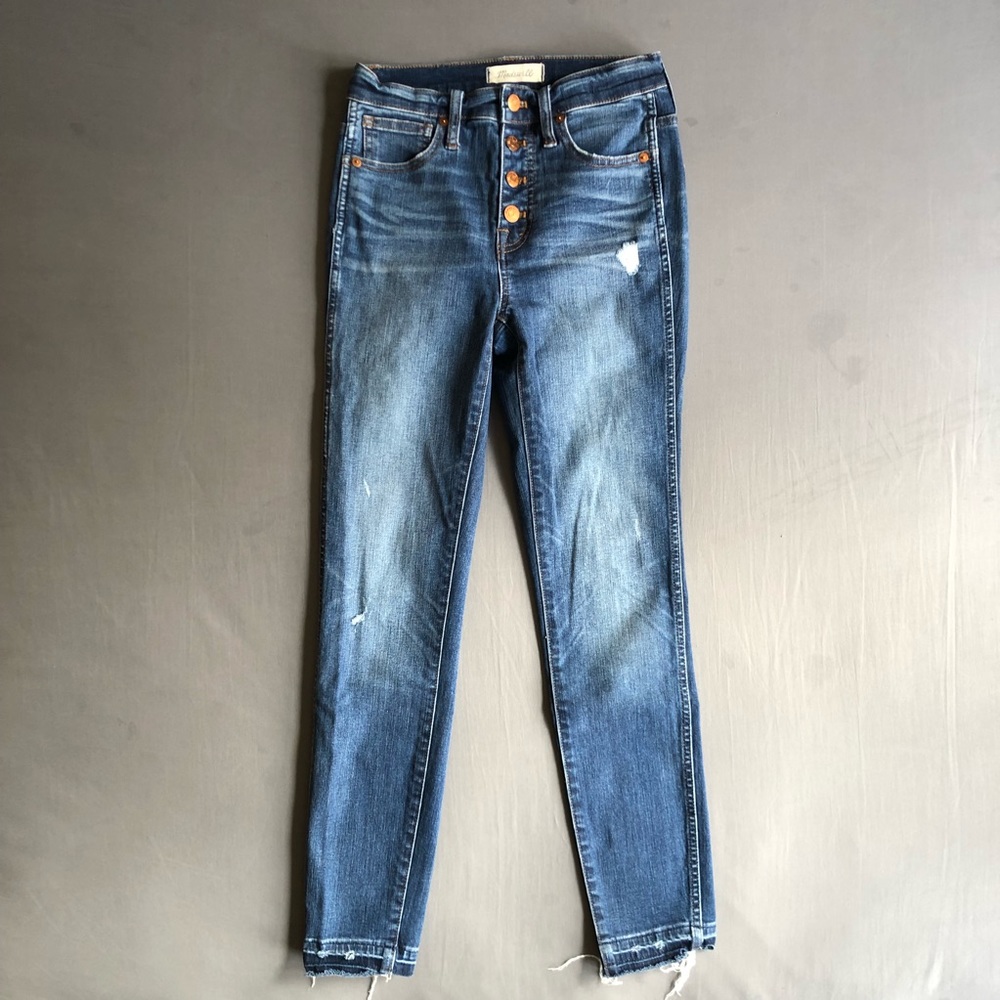 Madewell 10" High-Rise Skinny Jeans: Drop-Hem Edition Sz 25 - Picture 3 of 14
